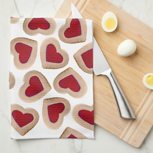 Herzkekse Geschirrtuch (Viertel Falte)