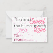 Herzkekse Klassenräume Valentine Kinder Mitteilungskarte (Rückseite)