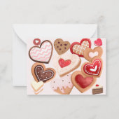 Herzkekse Klassenräume Valentine Kinder Mitteilungskarte (Vorderseite)