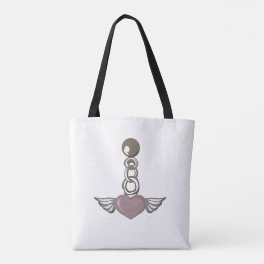 Herzkettencharme mit Flügeldrachen - Ästhetisches Tasche (Rückseite)