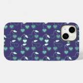 Herzkirschen blau Case-Mate iPhone hülle (Rückseite (Horizontal))