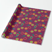 Herzkirschen magenta geschenkpapier (Ungerollt)
