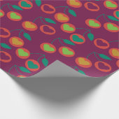 Herzkirschen magenta geschenkpapier (Ecke)