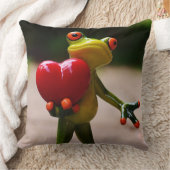 Herzkissen mit Niedlichem Frosch Kissen (Decke)