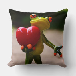 Herzkissen mit Niedlichem Frosch Kissen