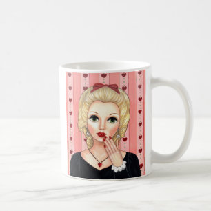 Herzklace Girl Blonde Kopf Vase Luscious Lippen Kaffeetasse