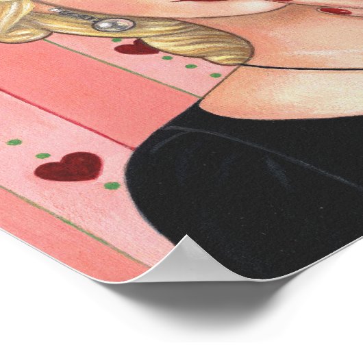 Herzklace Girl Blonde Kopf Vase Luscious Lippen Poster (Ecke)