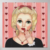 Herzklace Girl Blonde Kopf Vase Luscious Lippen Poster (Vorne)