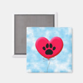 Herzklappenballon mit Hundeschraube drucken Magnet (Vorderseite/Rückseite)