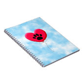 Herzklappenballon mit Hundeschraube drucken Notizblock (Rechte Seite)