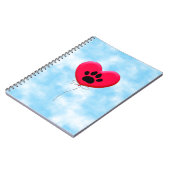 Herzklappenballon mit Hundeschraube drucken Notizblock (Linke Seite)