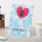 Herzklappenballon mit Hundeschraube drucken Sockelschild (In SItu)