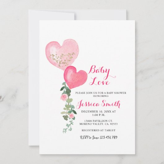 Herzklappendusche Einladung (Vorderseite)