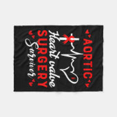 Herzklappenstrahlung Operation Survivor Herzerkran Fleecedecke (Vorderseite (Horizontal))