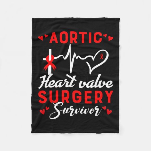 Herzklappenstrahlung Operation Survivor Herzerkran Fleecedecke (Vorderseite)
