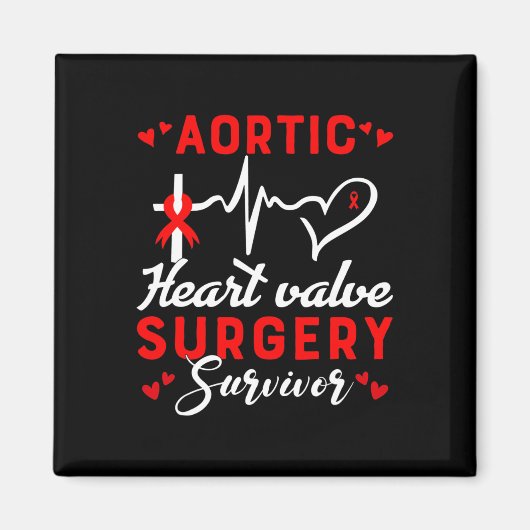 Herzklappenstrahlung Operation Survivor Herzerkran Magnet (Vorne)