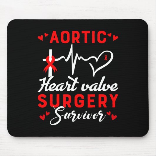 Herzklappenstrahlung Operation Survivor Herzerkran Mousepad (Vorne)