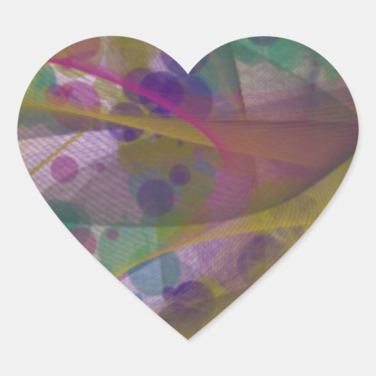 Herzkleber mit farbenfroher Gestaltung Herz-Aufkleber (Vorderseite)