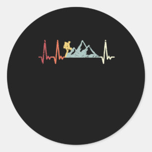 Herzklettersteig Retro Runder Aufkleber