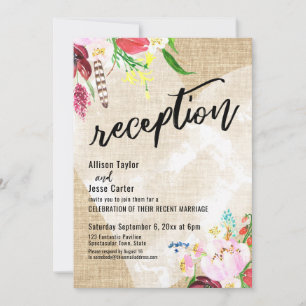 Herzklopfe Blume Hochzeitsempfang Einladung