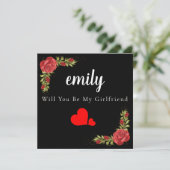 Herzklopfe Rose Elegant wirst du meine Freundin-Ka Dankeskarte (Stehend Vorderseite)