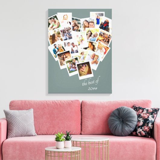 Herzklopfen am Besten | Benutzerdefiniertes Jahr Leinwanddruck (Insitu (Wohnzimmer))