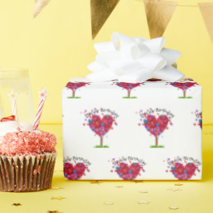 Herzklopfen auf Weiß Geschenkpapier