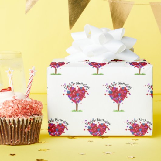 Herzklopfen auf Weiß Geschenkpapier (Geburtstagsparty)