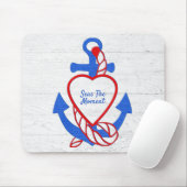 Herzklopfen auf weißem Holz Mousepad (Mit Mouse)