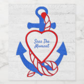 Herzklopfen auf weißem Holz Weinetikett (Einzelnes Label)