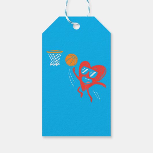 Herzklopfen Basketball Niedlicher Valentinstag Spo Geschenkanhänger (Rückseite)