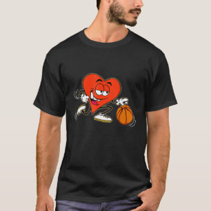 Herzklopfen Basketball Valentinstag Sportbote T-Shirt