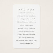 Herzklopfen Beerdigung Gedenkkarten (Rückseite)