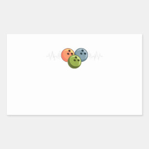 Herzklopfen Button Bowler Bowling Rechteckiger Aufkleber
