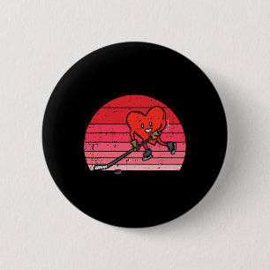 Herzklopfen Eishockey Sport Männer Frauen Kinder V Button
