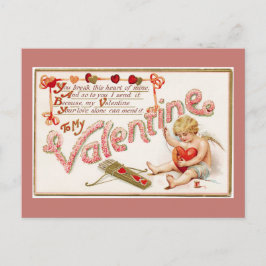 Herzklopfen für meine Valentinrosa Postkarte