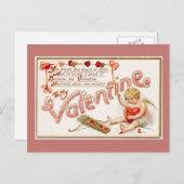 Herzklopfen für meine Valentinrosa Postkarte (Vorne/Hinten)