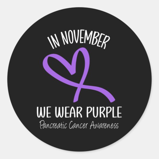Herzklopfen im November tragen wir Lila Pankreaskr Runder Aufkleber (Vorderseite)