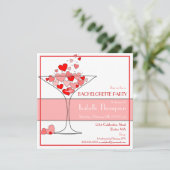 Herzklopfen Junggeselinnen-Abschied Einladung (Stehend Vorderseite)