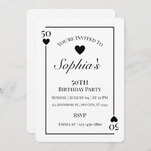 Herzklopfen Karte 50. Geburtstagsparty Einladung
