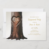 Herzklopfen Klettern Rustikale Minimale Verlobung Einladung (Vorderseite)