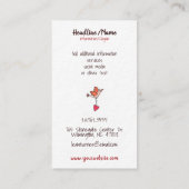 Herzklopfen mit Vogelillustration aus dem Herzen Visitenkarte (Rückseite)