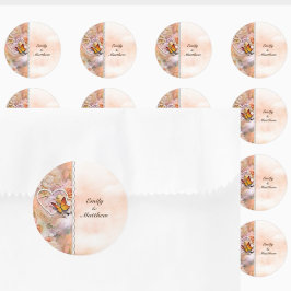 Herzklopfen Orange Rose Butterfisch Bläserfisch Runder Aufkleber