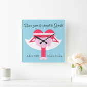 Herzklopfen Quadratische Wanduhr (Zuhause)