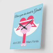 Herzklopfen Quadratische Wanduhr (Winkel)