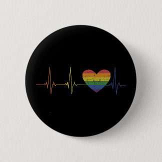 Herzklopfen Rainbow Herzblindenflagge Herzschlag M Button