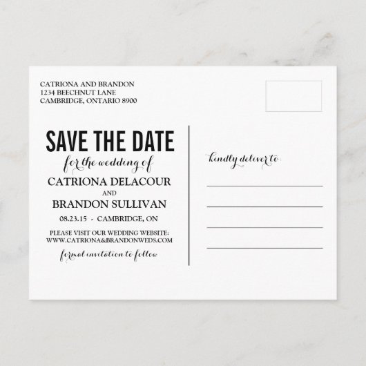 Herzklopfen Save the Date Postkarte (Rückseite)