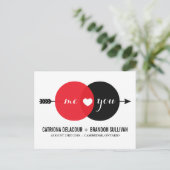 Herzklopfen Save the Date Postkarte (Stehend Vorderseite)