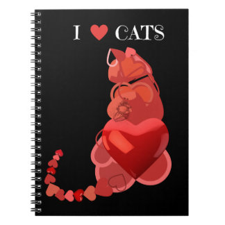 Herzklopfen SpiralNotebook, SchulNotebook, Schwarz Notizblock