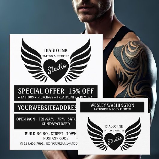 Herzklopfen Tattoo, Tattoo & Body Piercing Studio Flyer